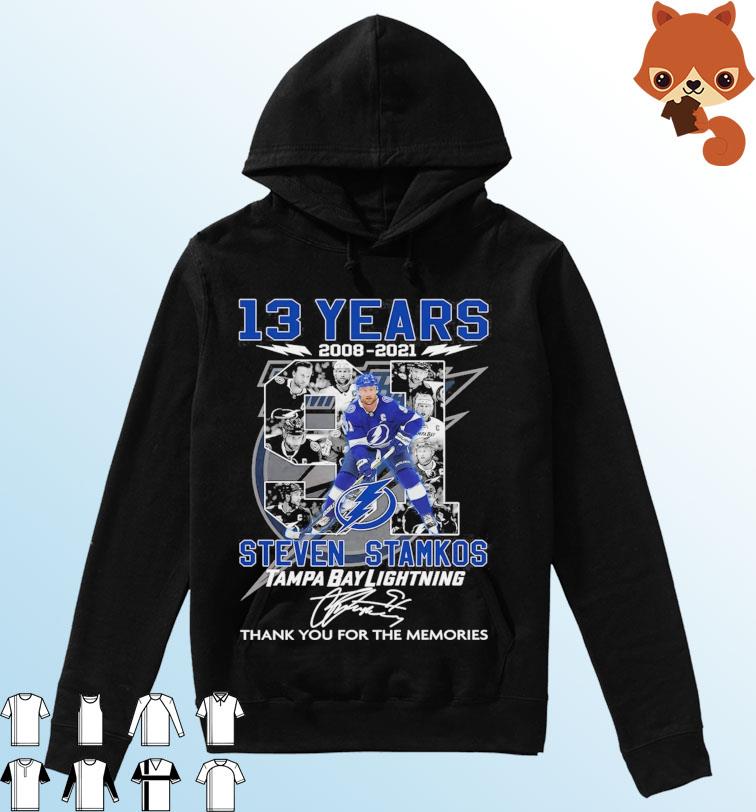 13 Years 2008 2021 The Steven Stamkos Tampa Bay Lightning Signature Thank  You For The Memories Shirt, hoodie, sweater, long sleeve and tank top