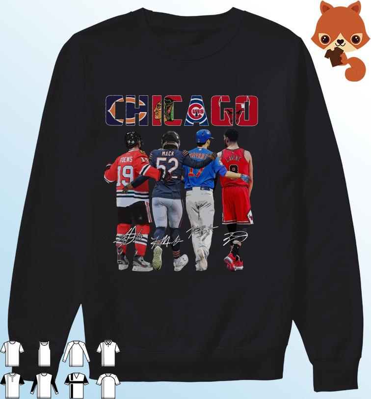 Chicago Cubs Bulls Blackhawks MASH UP Logo T-shirt 6 Sizes S-3XL!!