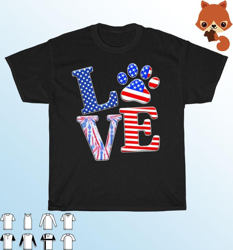 Camisetas Sin Mangas Love Dog Paw Flip Flops Usa Flag 4th 