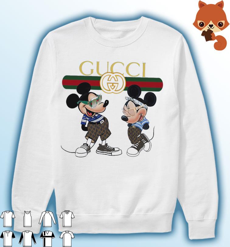 Couple Disney Mickey With Gucci Logo Shirt, hoodie, sweater, long sleeve  and tank top