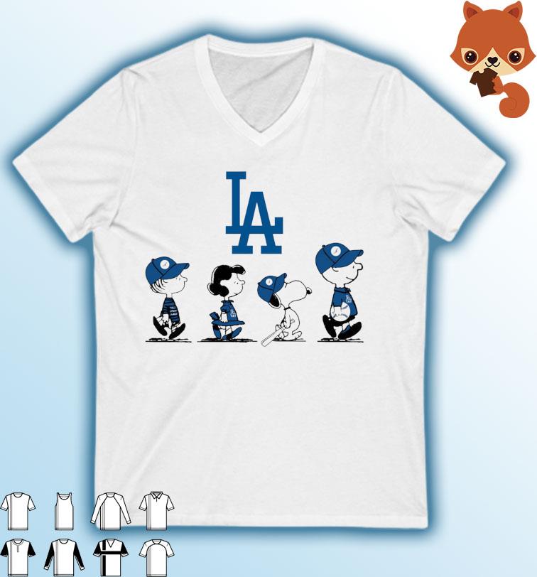 Peanuts Gang Los Angeles Dodgers Baseball Snoopy Shirts - Los