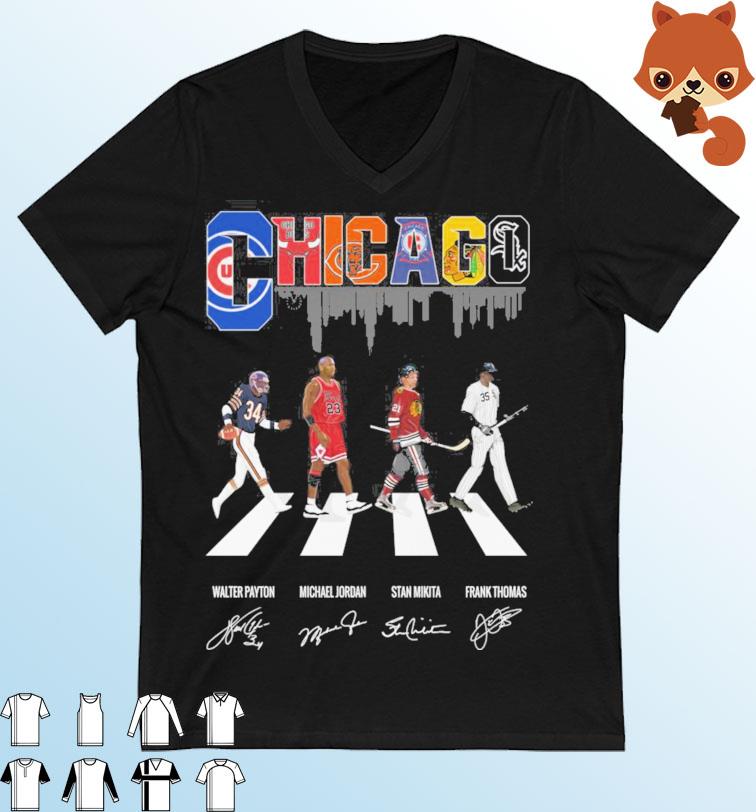 The Chicago Skyline Sports Teams Abbey Road Signatures Shirt, hoodie, sweater, long and tank top