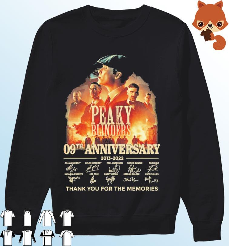 Peaky Blinders 09th Anniversary 2013 2022 Signatures Thank You Memories T-Shirt, hoodie, sweater, long sleeve and tank top