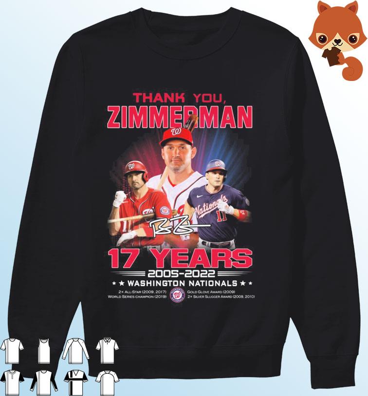 Thank You Ryan Zimmerman 12 Years 2005 2022 Washington Nationals Signature  Shirt, hoodie, sweater, long sleeve and tank top