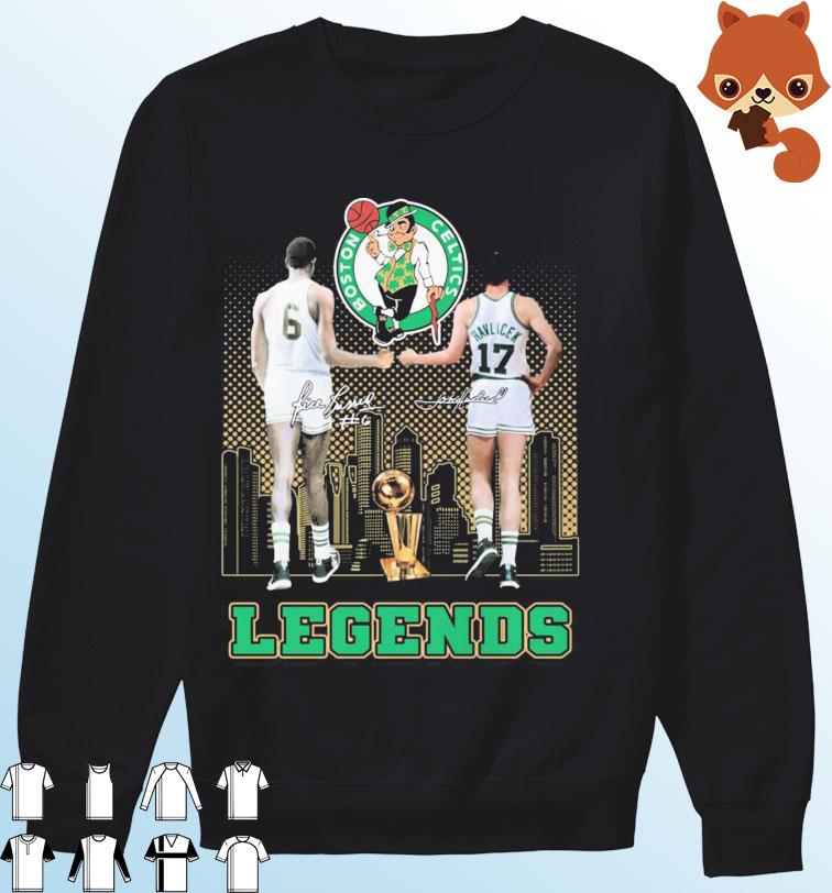Boston Celtics John Havlicek And Bill Russell Legends Signatures Shirt -  Limotees