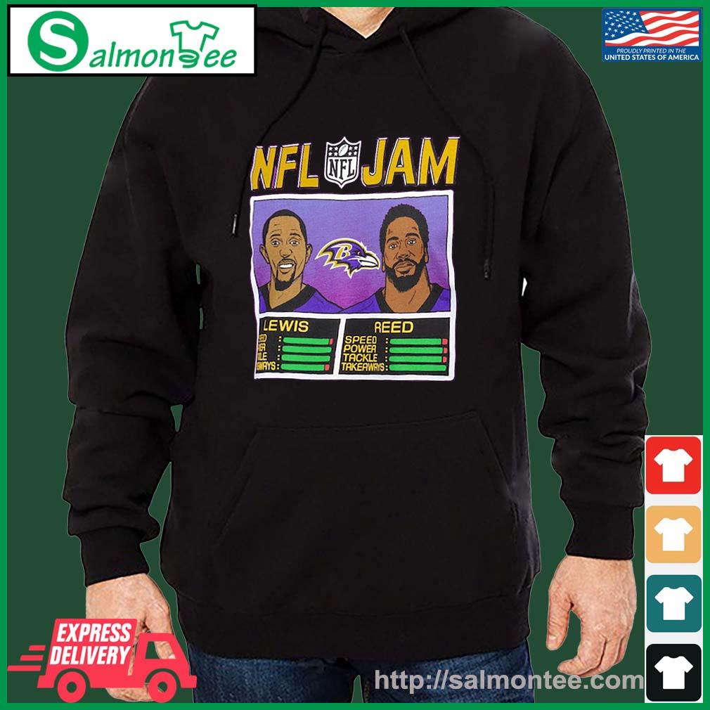 NFL Jam Baltimore Ravens Ed Reed & Ray Lewis Shirt salmon black hoodie