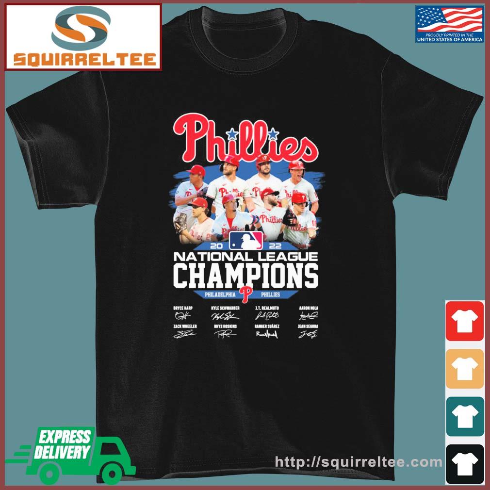 Philadelphia Phillies baseball 2022 National League Champions signatures  shirt