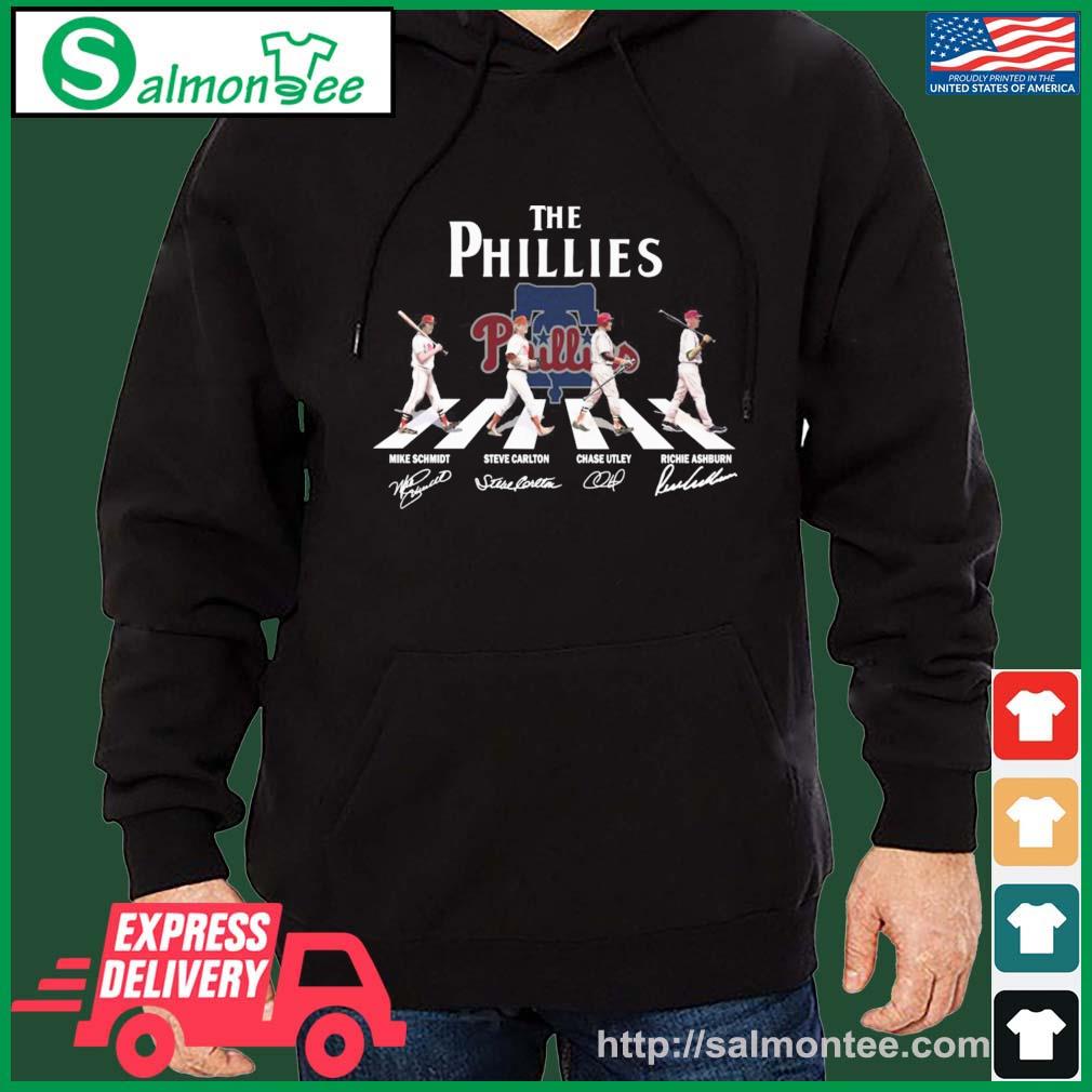 The Phillies Mike Schmidt Steve Carlton Chase Utley And Richie Ashburn  Abbey Road Signatures Shirt, hoodie, sweater, long sleeve and tank top
