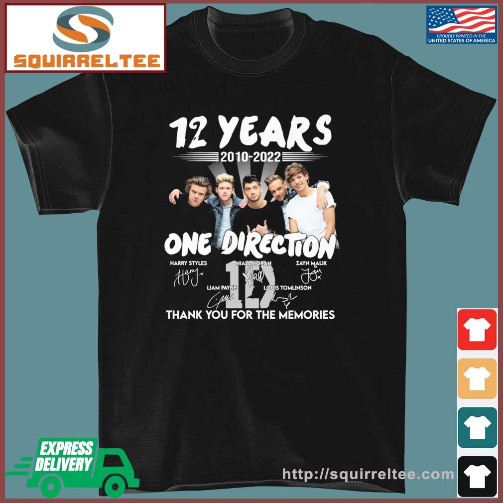 12 Years 1D One Direction 2010-2022 Thank You For The Memories Signature Shirt