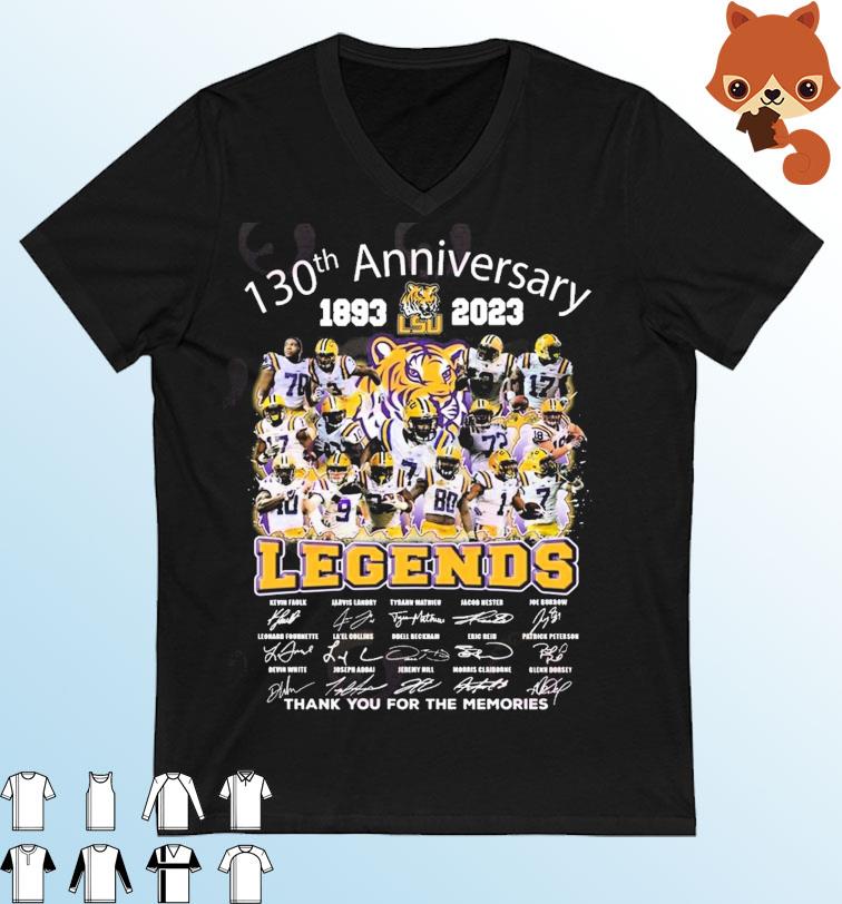 130th Anniversary 1893 – 2023 LSU Tigers The Legends Thank You For The Memories T-Shirt