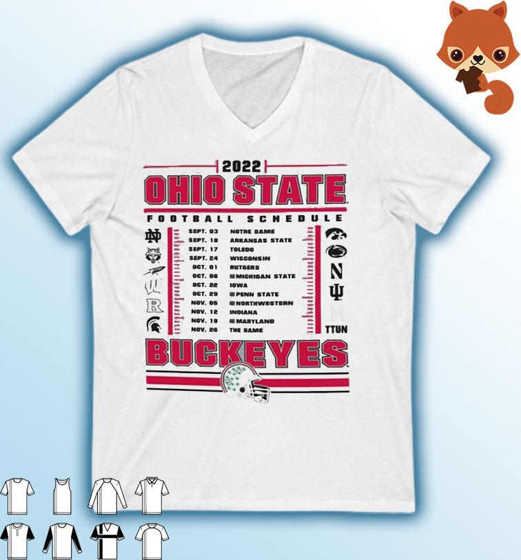 2022 Ohio State Football Schedule Shirt
