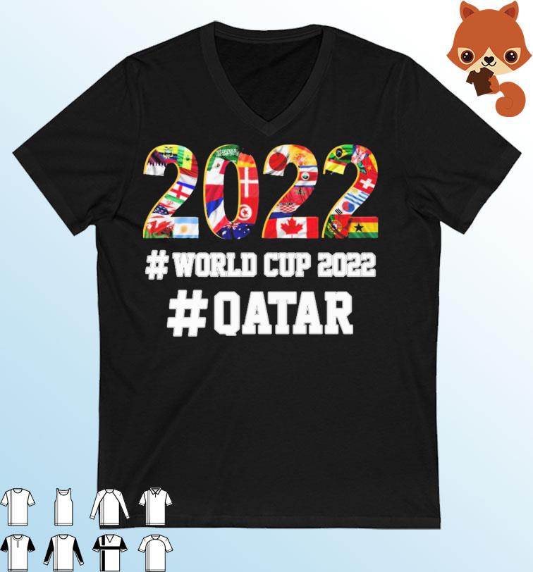 2022 World Cup Qatar All Team Flag Shirt