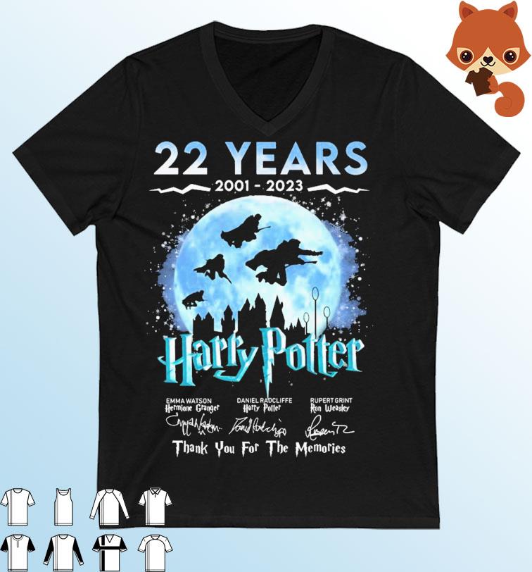 22 Years 1001-2023 Harru Potter Watson Radcliffe Grint Thank You For The Memories Signatures Shirt