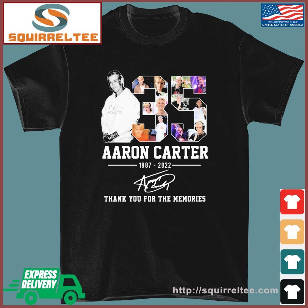 35 Years Aaron Carter 1987-2022 Thank You For The Memories Signatures Shirt
