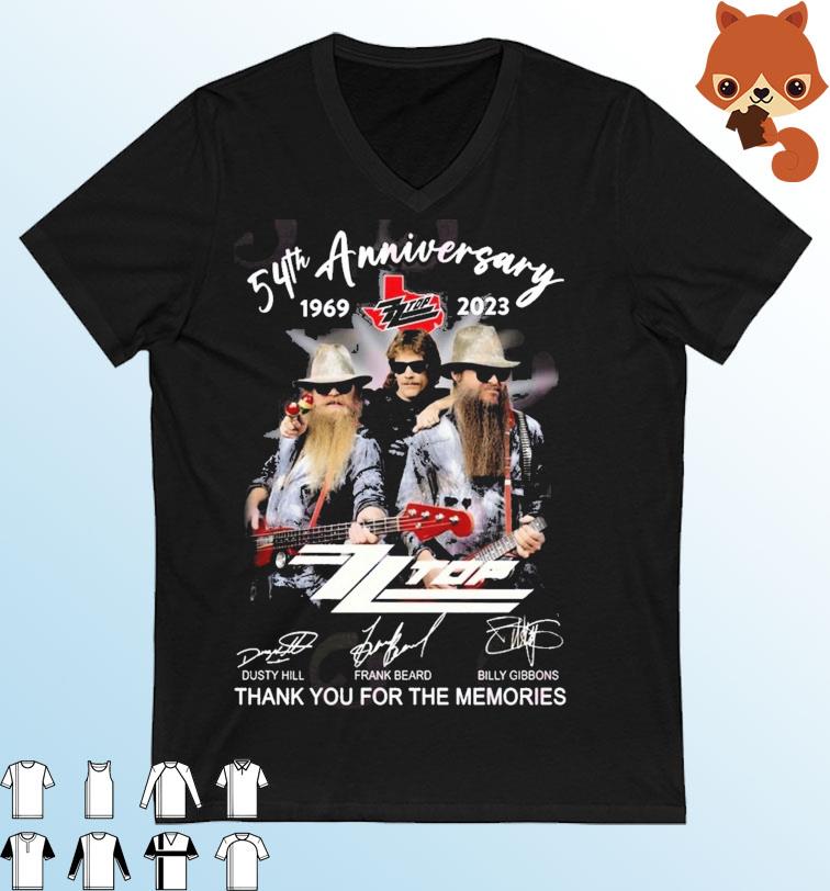 54th Anniversary 1969 – 2023 ZZ Top Thank You For The Memories Signature Shirt