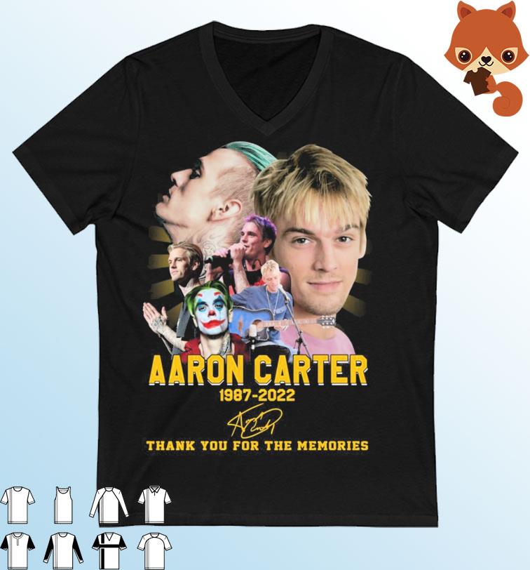 Aaron Carter 1987-2022 Thank You For The Memories Signatures Shirt