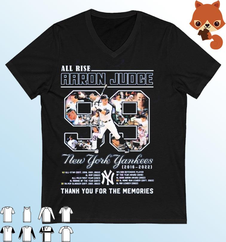 All Rise Aaron Judge New York Yankees 2016 – 2022 Thank You For The Memories T-Shirt