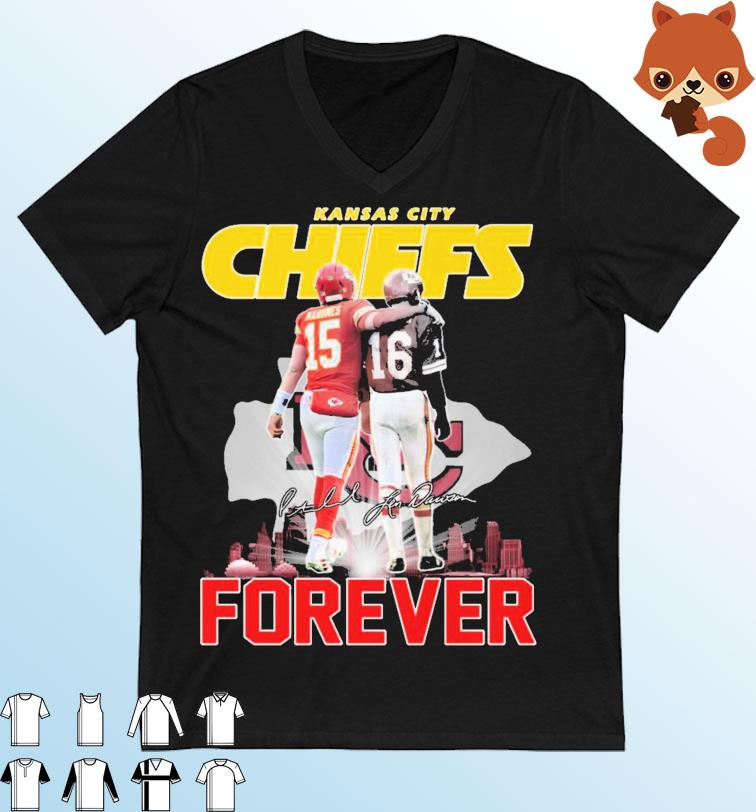 Forever Len Dawson And Patrick Mahomes Kansas City Chiefs Signatures Shirt