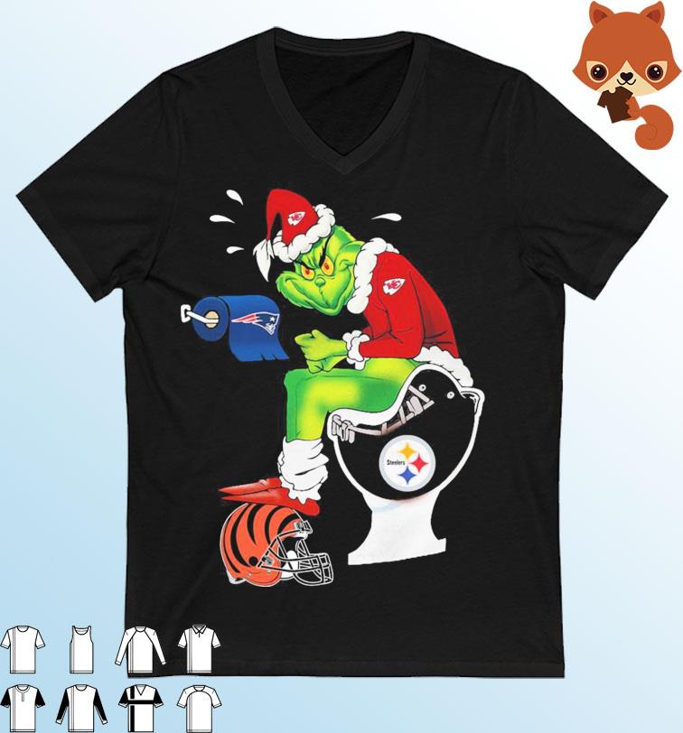 Ginch Kansas City Chiefs Shitting On Toilet Pittsburgh Steelers And Other Teams Christmas T-Shirt