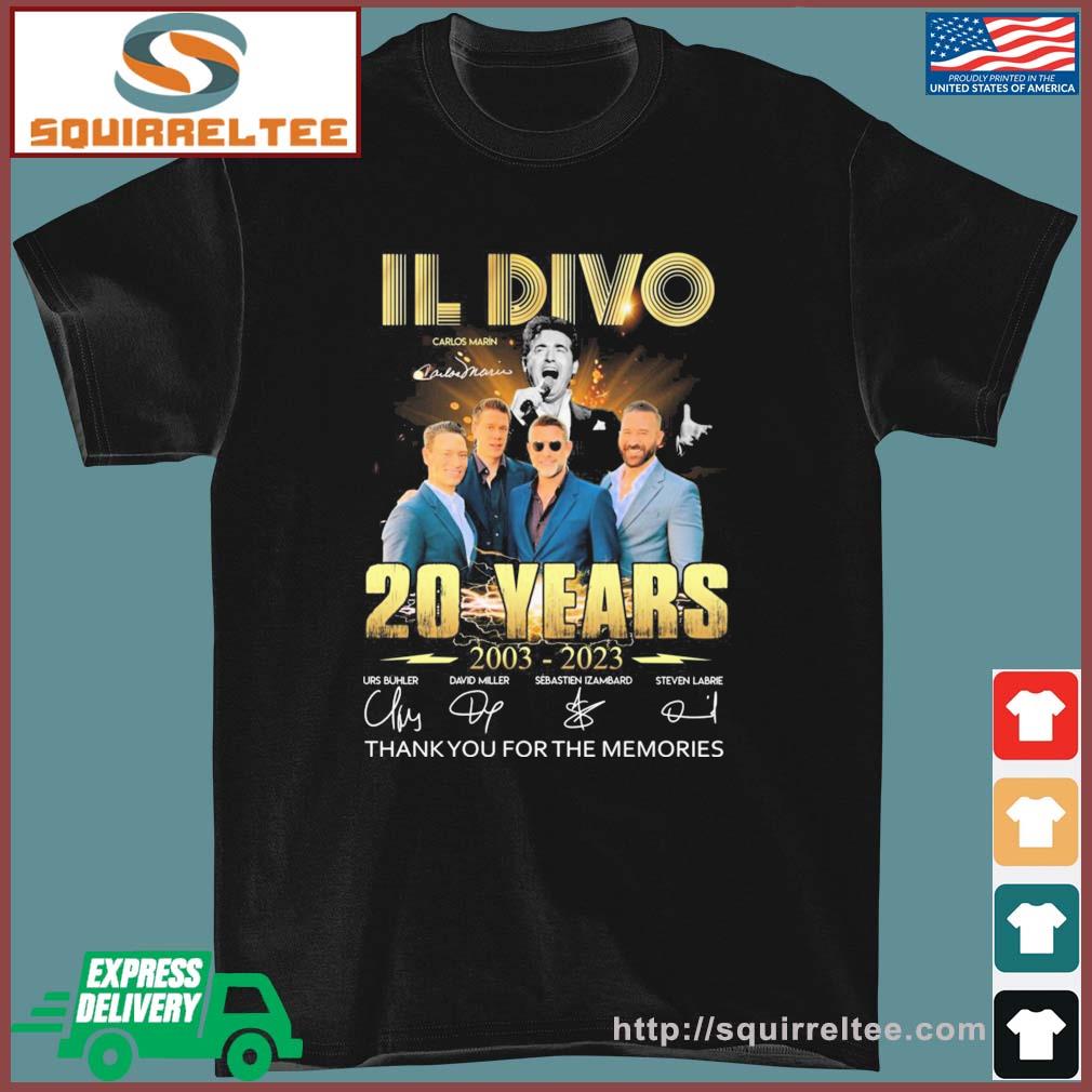 IL Divo Carlos Marin 20 Years 2003-2023 Thank You For The Memories Signature Shirt