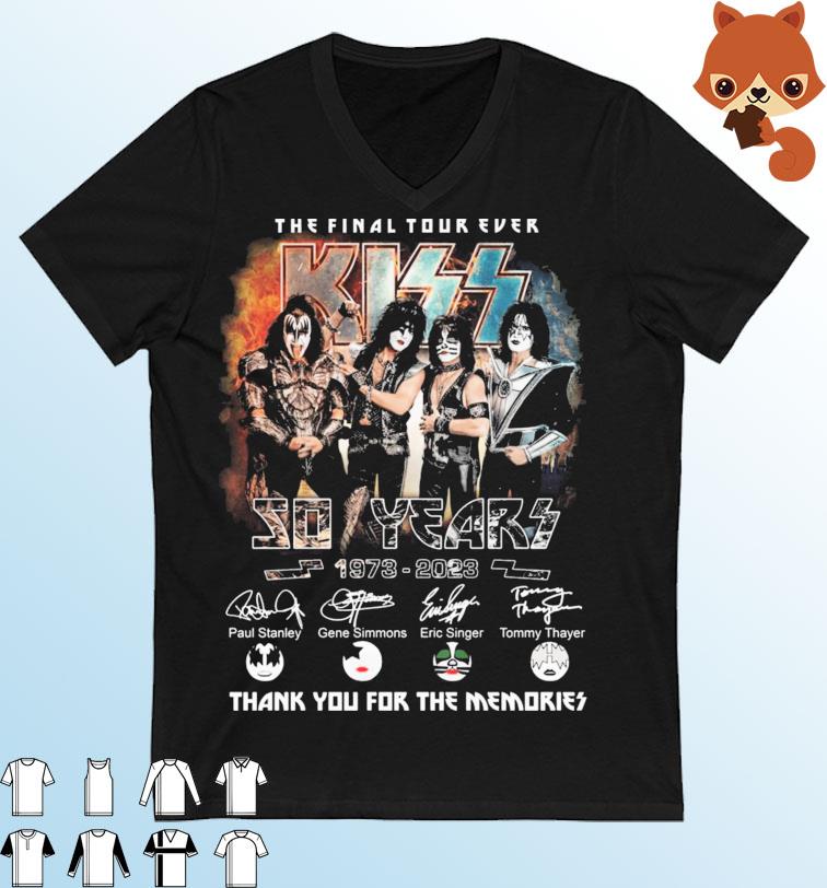 KISS The Final Tour Ever 50 Years 1973-2023 Thank You For The Memories Signatures Shirt