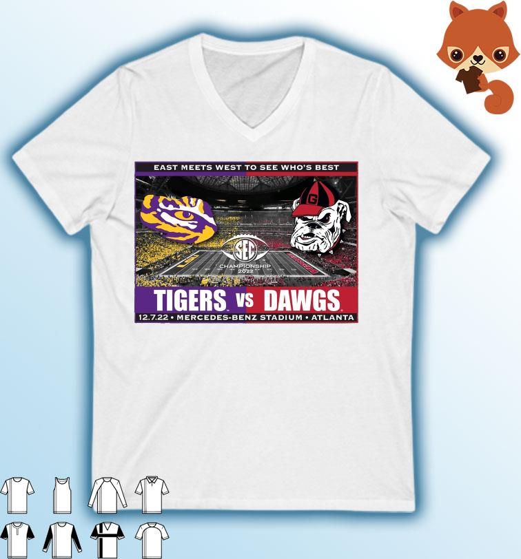 Lsu Tigers Vs Georgia Bulldogs Sec Championship 2022 East Meets West To See Who's Best Shirt