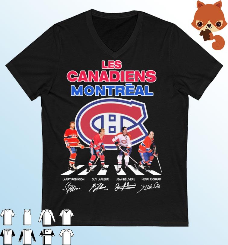 Montreal Canadiens Larry Robinson Guy Lafleur Jean Beliveau And Henri Richard Abbey Road Signatures Shirt
