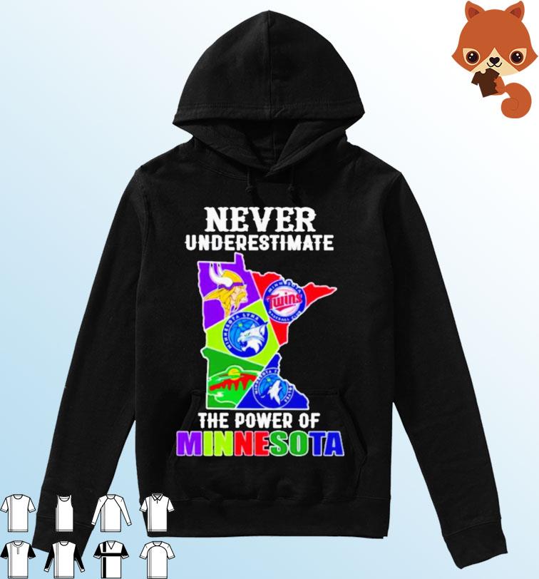 Never Underestimate The Power Of Minnesota State Sports Teams Shirt Hoodie