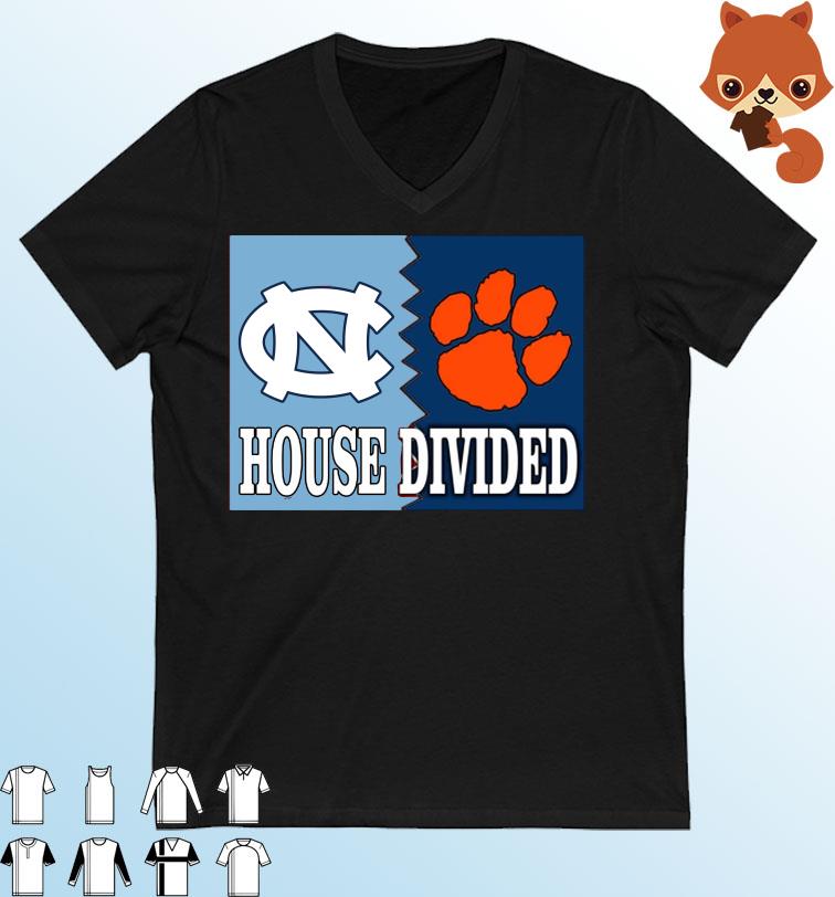 North Carolina Tar Heels Vs Clemson Tigers House Divided Shirt