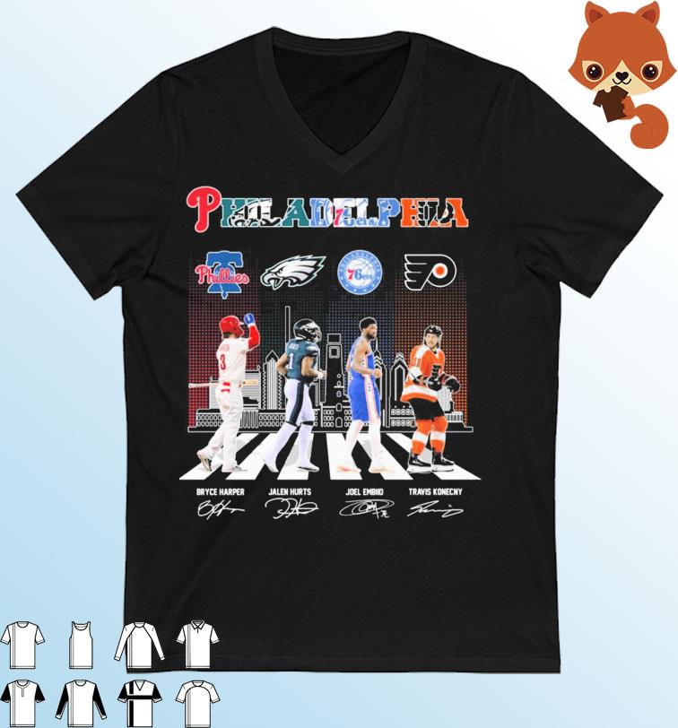 Official Philadelphia Skyline Sports Team Abbey Road Signatures Shirt