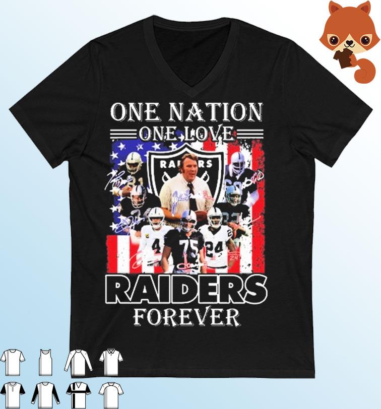 One Nation One Love Las Vegas Raiders Forever Signatures Shirt