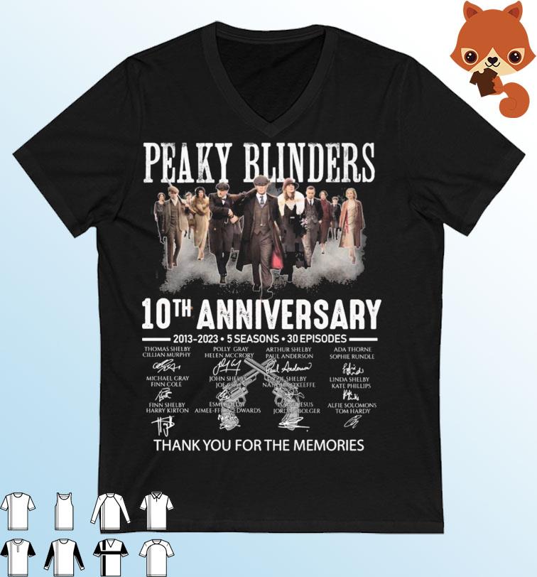 Peaky Blinders 10th Anniversary 2013-2023 5 Season Thank You For The Memories Signatures Shirt