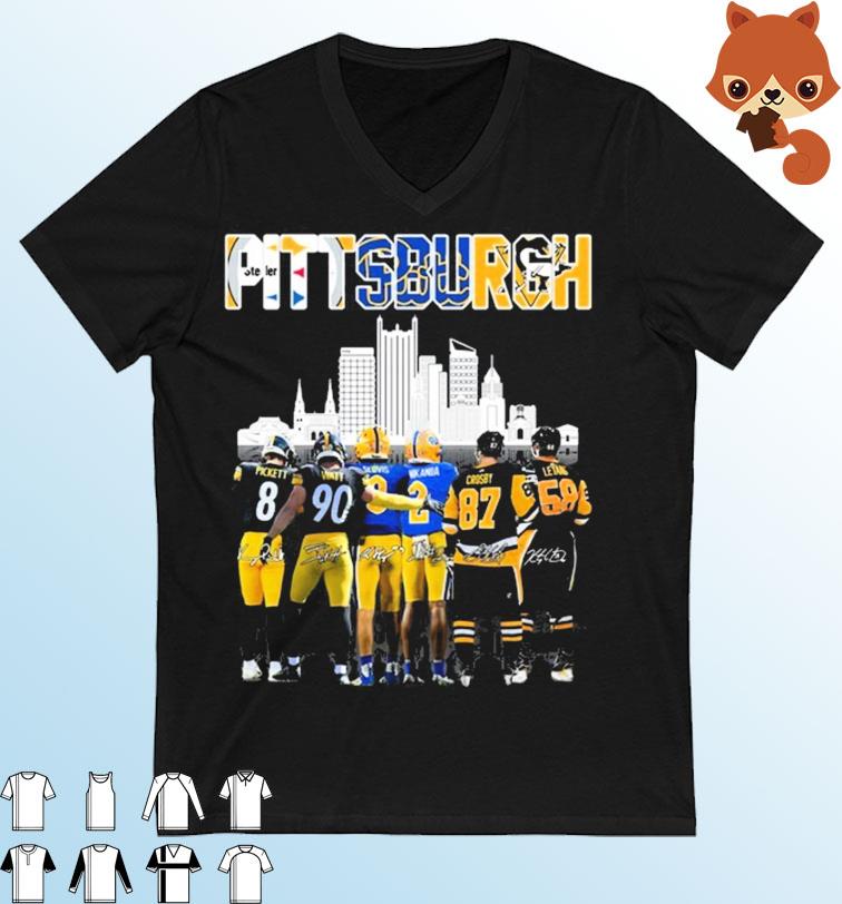 Pittsburgh City Sports Pittsburgh Steeler Pittsburgh Panthers And Pittsburgh Penguins Signatures Shirt