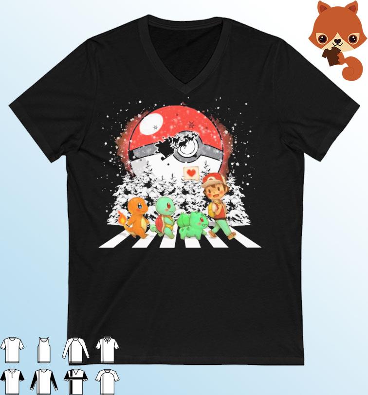 Pokemon Characters Abbey Road Christmas Shirt