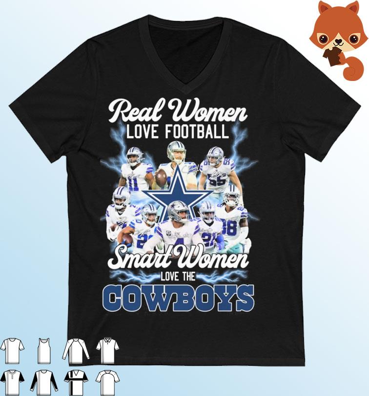 Real Women Love Football Smart Women Love The Cowboys 2022 Signatures Shirt