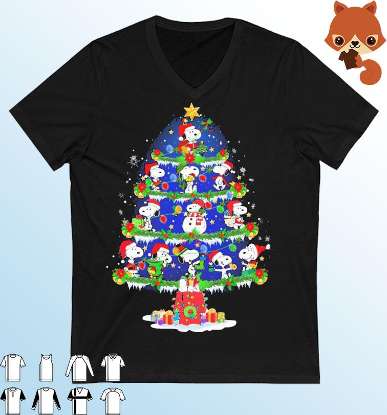 Santa Snoopy Xmas Tree Merry Christmas Shirt