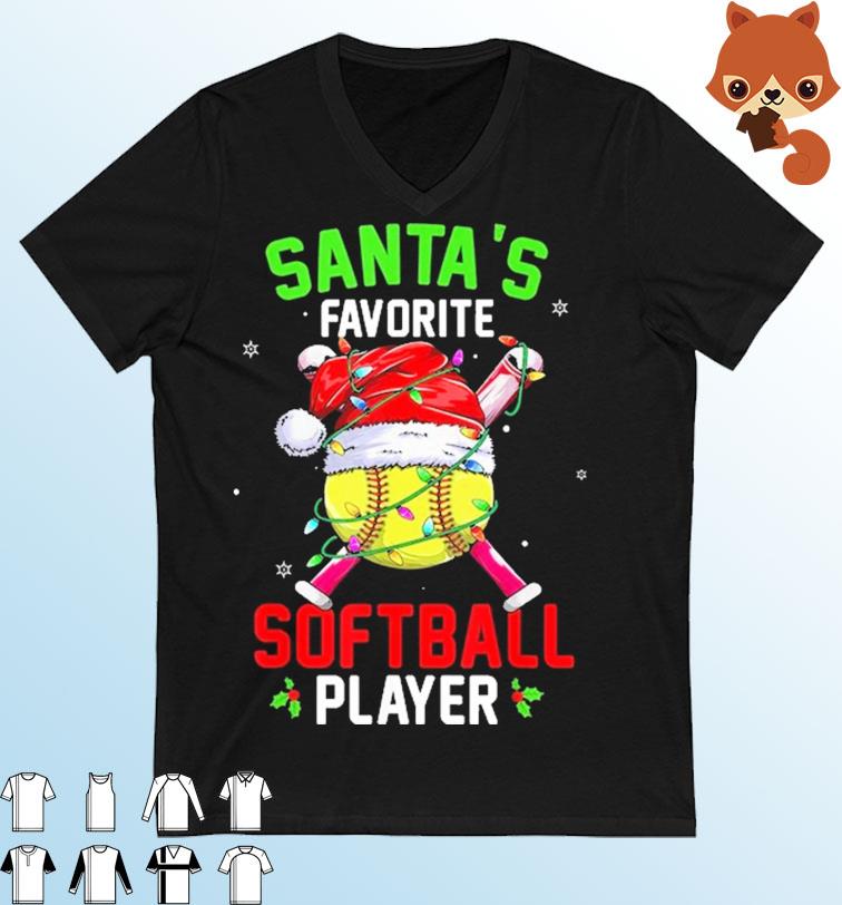 Santa's Favorite Softball Player Christmas Shirt