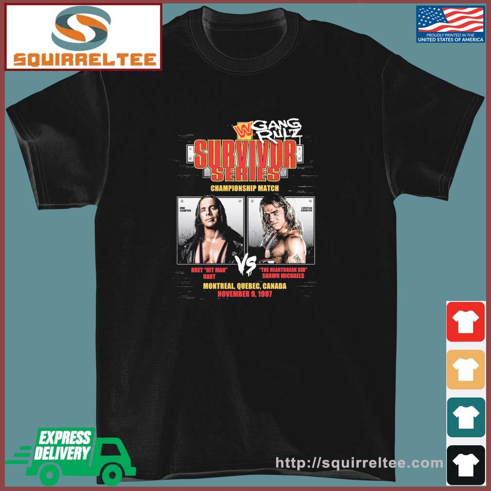 Shawn Michaels vs Bret Hart 1997 Survivor Series Championship Match Shirt