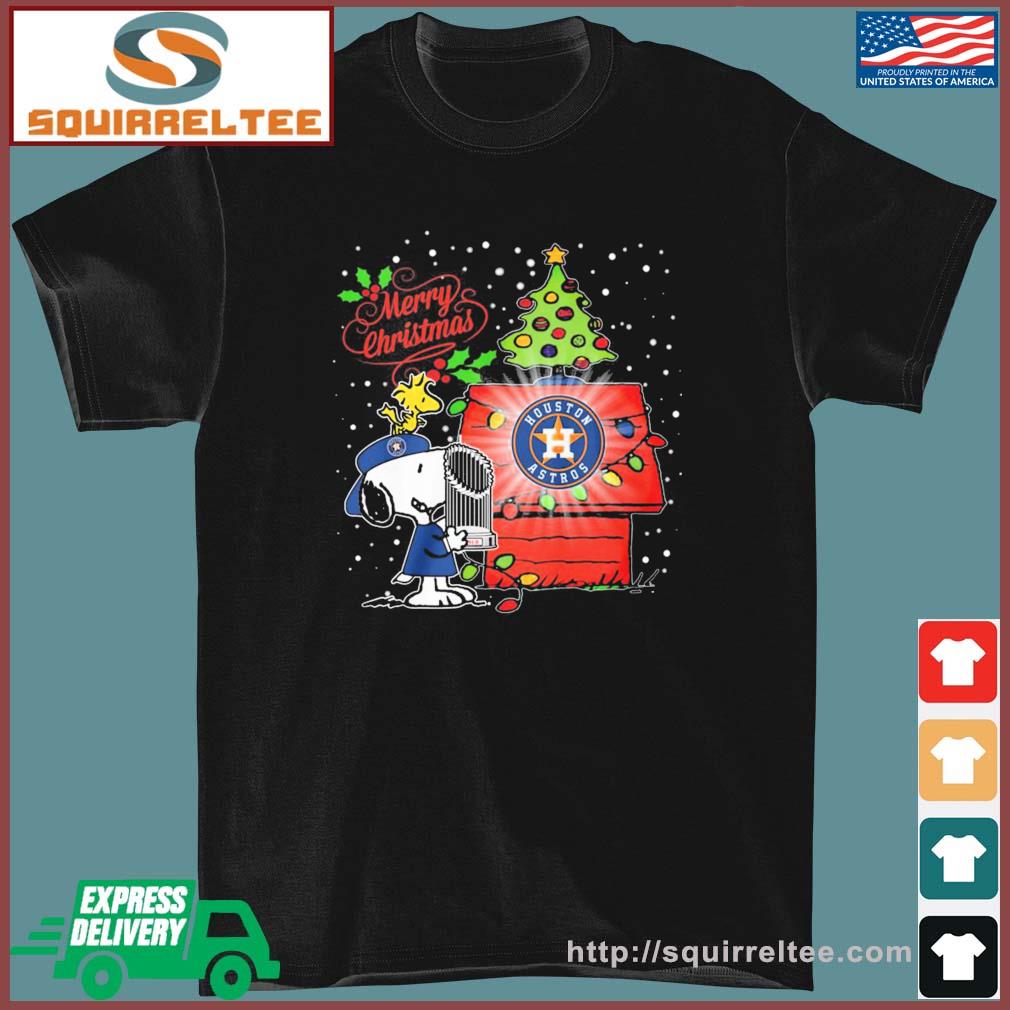 Snoopy And Woodstock Houston Astros World Series Champions Merry Christmas Shirt
