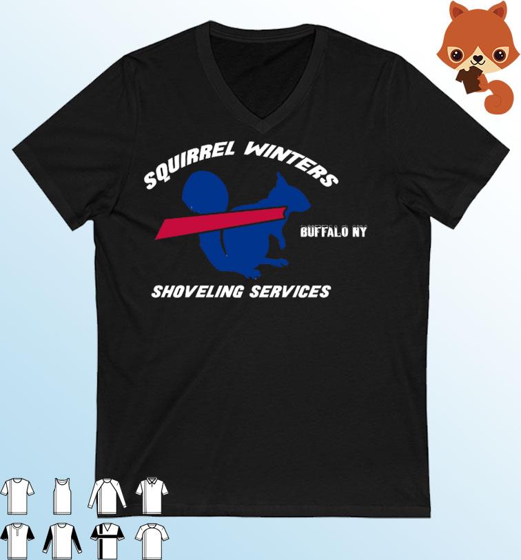 Squirrel Buffalo Squirrel Winters Shoveling Services Thanksgiving Shirt
