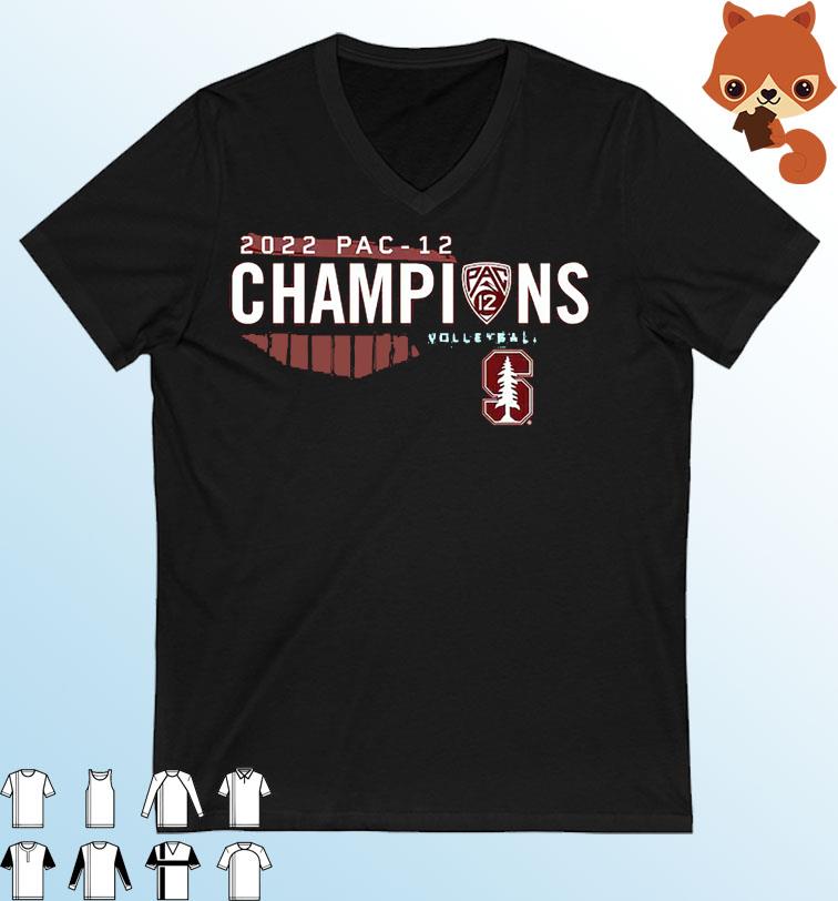 Stanford Cardinal 2022 PAC-12 Regular Season Women's Volleyball Champions Locker Room T-Shirt