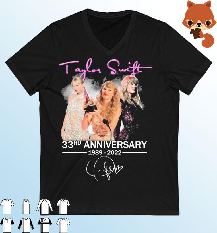 Taylor Swift 33rd Anniversary 1989-2022 Thank You For The Memories Signatures Shirt