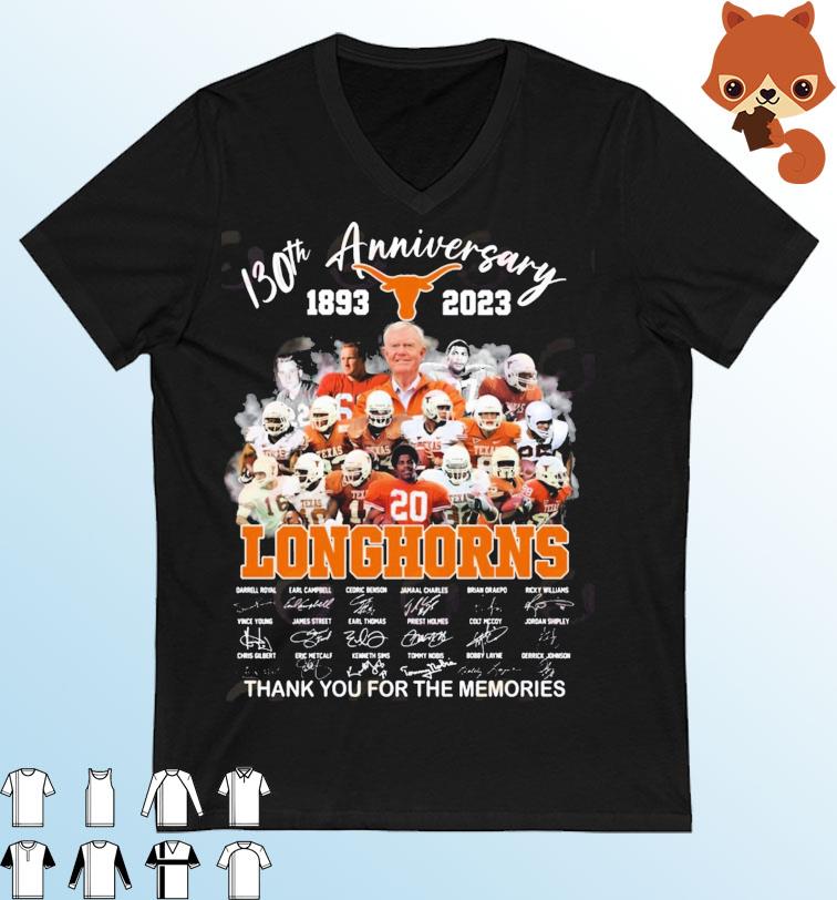 Texas Longhorns 130th Anniversary 1893 – 2023 Thank You For The Memories Signatures Shirt