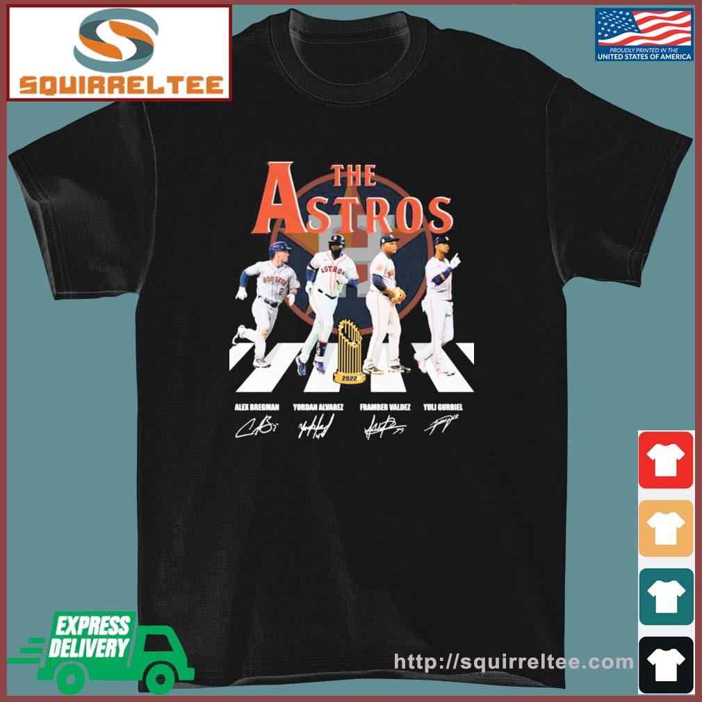 The Astros Alex Bregman Yordan Alvarez Framber Valdez And Yuli Gurriel Abbey Road Signatures Shirt