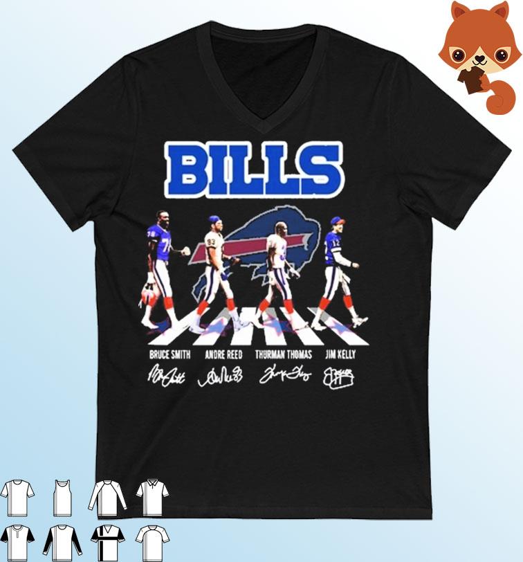 The Bills Bruce Smith Andre Reed Thurman Thomas Jim Kelly Abbey Road Signatures Shirt