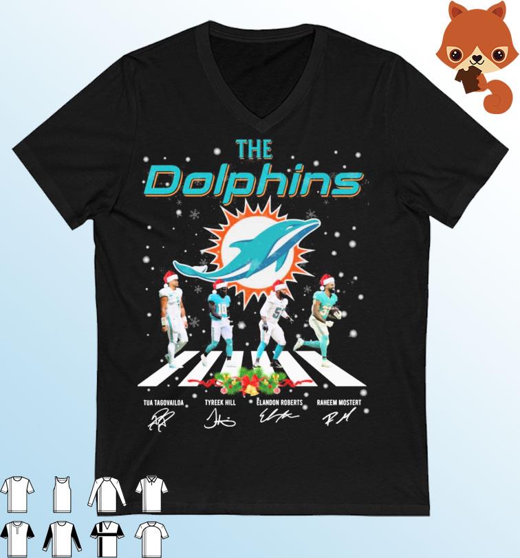 The Miami Dolphins Team Abbey Road Christmas Signatures Shirt