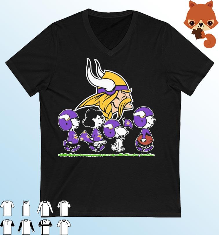 The Peanuts Characters Walking Minnesota Vikings Shirt