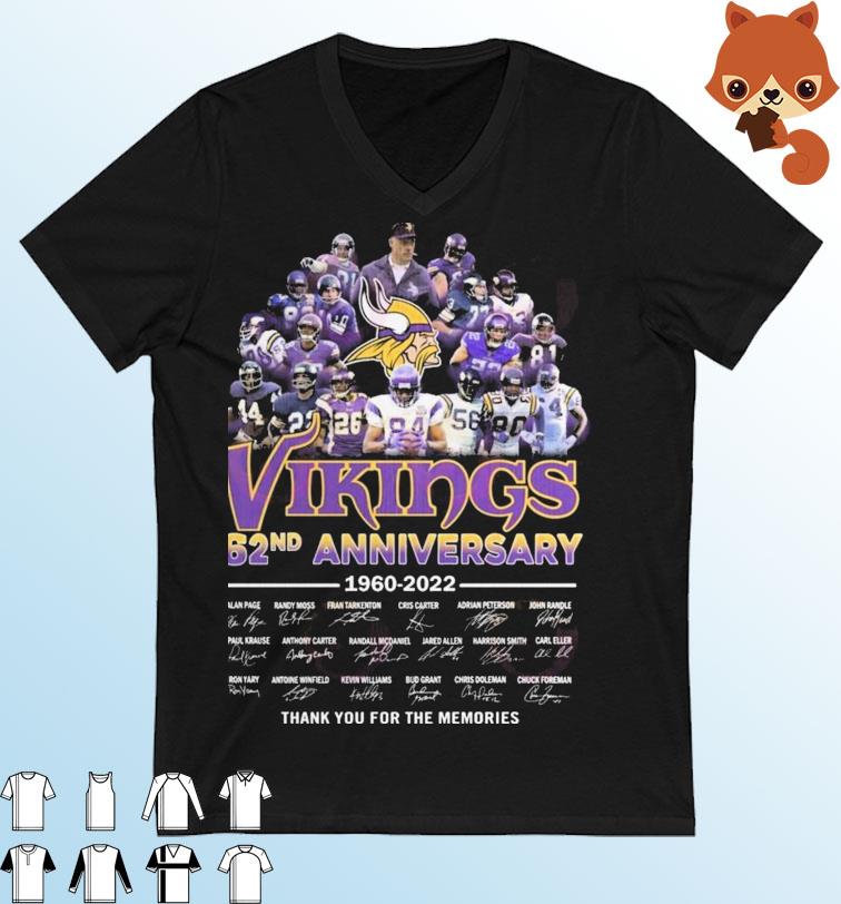 Vikings 62nd Anniversary 1960 – 2022 Thank You For The Memories T-Shirt