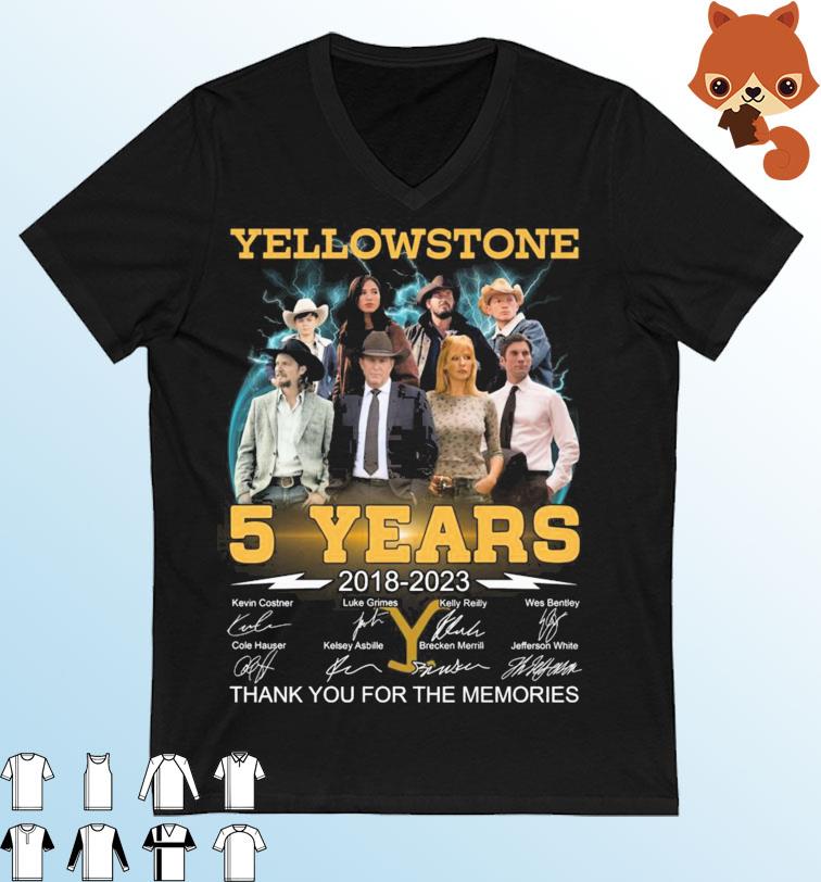 Yellowstone 5 Years 2018-2023 Thank You For The Memories Signatures Shirt