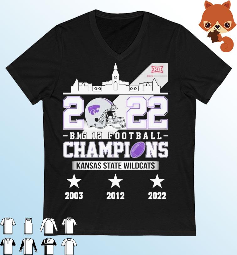 2022 Big 12 Football Champions Kansas State Wildcats Skyline Shirt